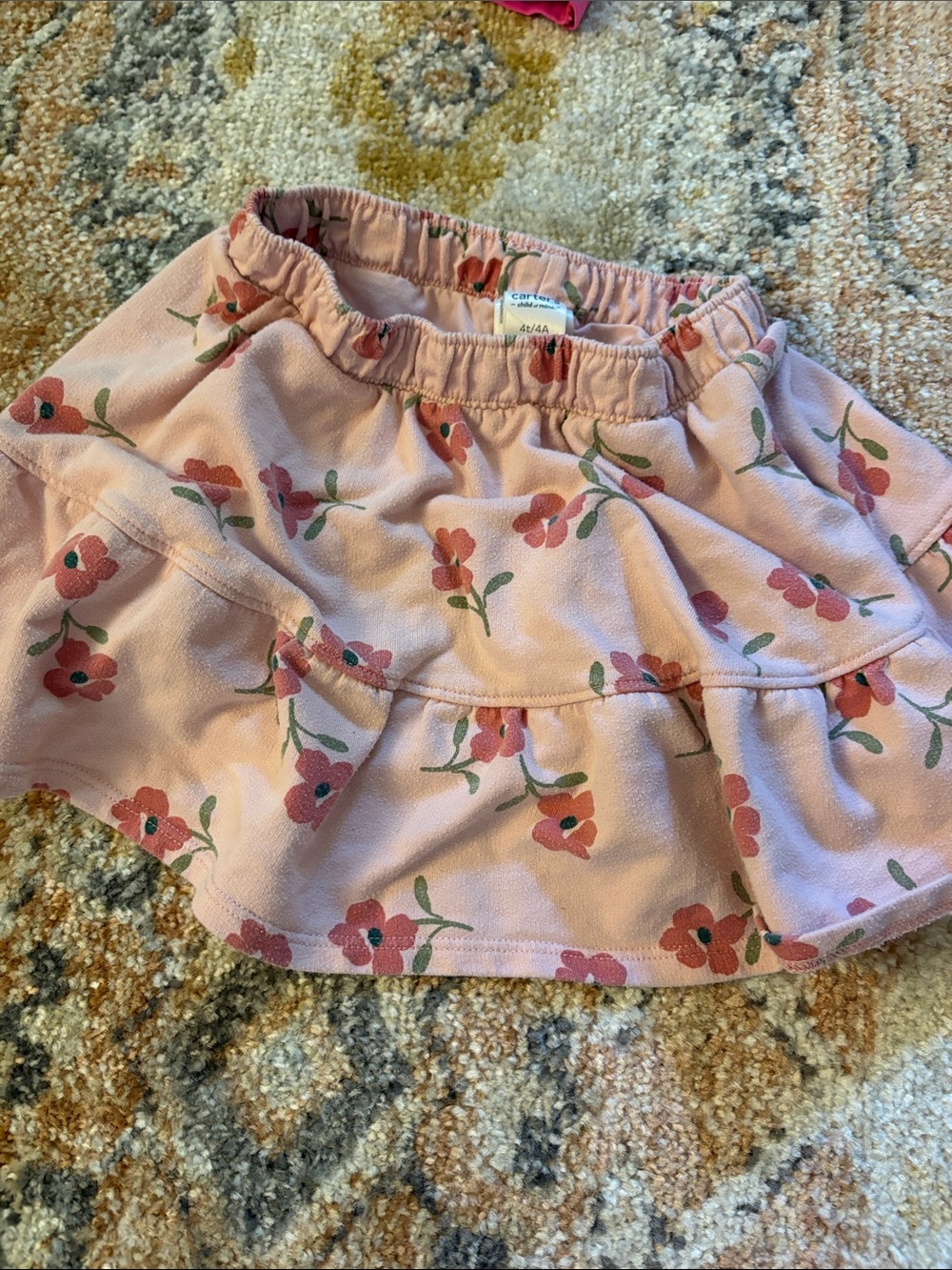 Carter's Pink Floral Ruffle Skirt